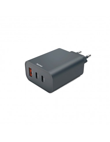 Carregador USB-C 2 Portas+ USB-A 1 Porta PD 65W Rápido Cinza