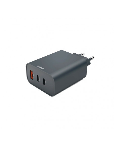 Carregador USB-C 2 Portas+ USB-A 1 Porta PD 65W Rápido Cinza