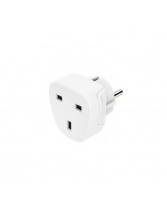 Adaptador Corrente Viagem UK/EURO Type E+ F Branco