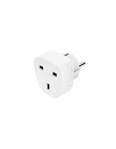 Adaptador Corrente Viagem UK/EURO Type E+ F Branco