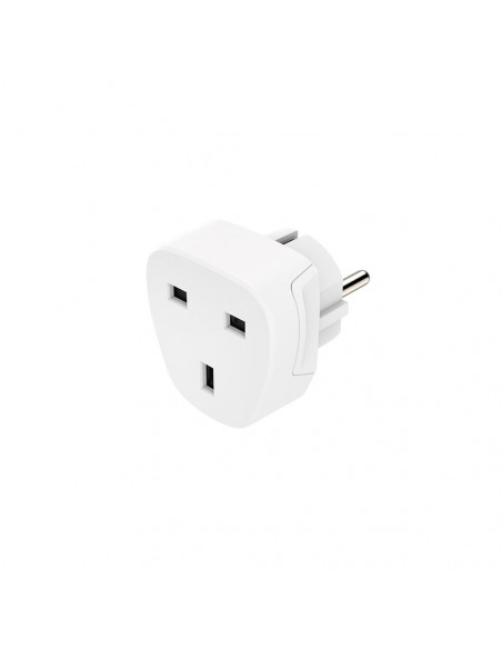 Adaptador Corrente Viagem UK/EURO Type E+ F Branco