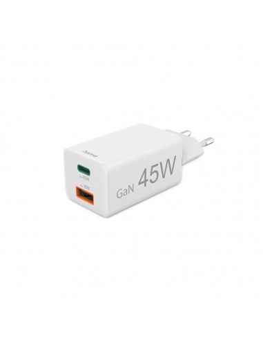 Carregador USB-C+ USB-A PD/QC/GaN 35W Rápido Branco