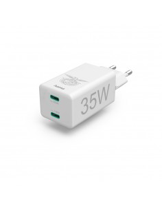 Carregador USB-C 2 Portas PD/QC 35W Rápido Benfica Branco