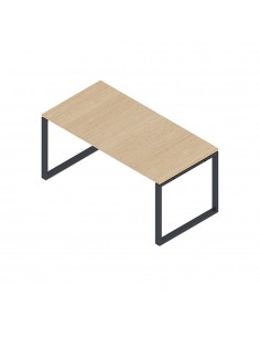 Secretária Metal Plano O 1400x800x750 Cinza/Carvalho