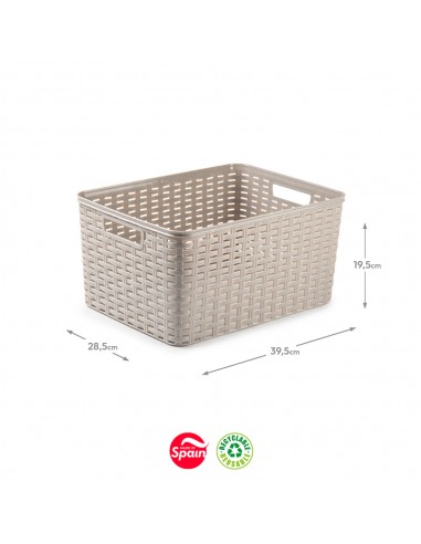 Caixa Arrumação Rattan Nº5 18L Bege