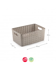 Caixa Arrumação Rattan Nº2 6L Bege
