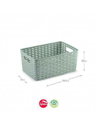 Caixa Arrumação Rattan Nº2 6L Verde Pastel