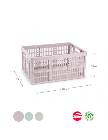 Caixa Dobrável Arrumação 48x35x4cm 32L Sortido
