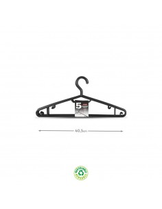 Cabide 40,5x18x3,3cm Preto 5un