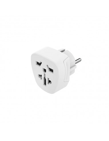 Adaptador Corrente Viagem UK/EURO Type E+ F Branco