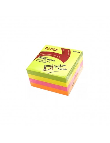 Bloco Notas Aderentes 075x075mm Eagle Neon Cubo 400 Folhas