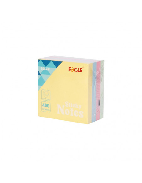 Bloco Notas Aderentes 075x075mm Eagle Pastel Cubo 400 Folhas