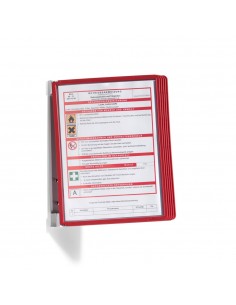 Expositor Suporte Parede 5 Bolsas Durable VARIO® WALL Vermel