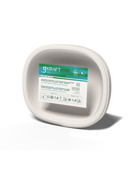 Embalagem Alimentar 1000ml Celulose s/Tampa Branco 15un