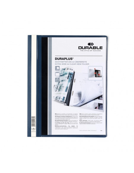 Classificador Capa Transparente Azul A4+ Durable Duraplus 1u