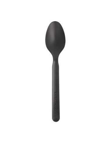 Colheres Sopa C-PLA Reutilizáveis 16cm Preto 100un