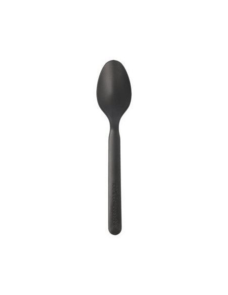 Colheres Sopa C-PLA Reutilizáveis 16cm Preto 100un