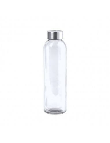 Garrafa Vidro 500ml Transparente Tampa Aço Ino