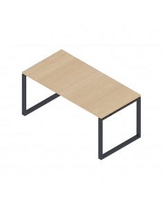 Secretária Metal Plano O 1600x600x750 Cinza/Carvalho