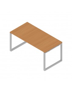 Secretária Metal Plano O 1600x600x750 Cinza/Faia