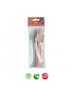Garfos Plástico 26cm Sortido 6un