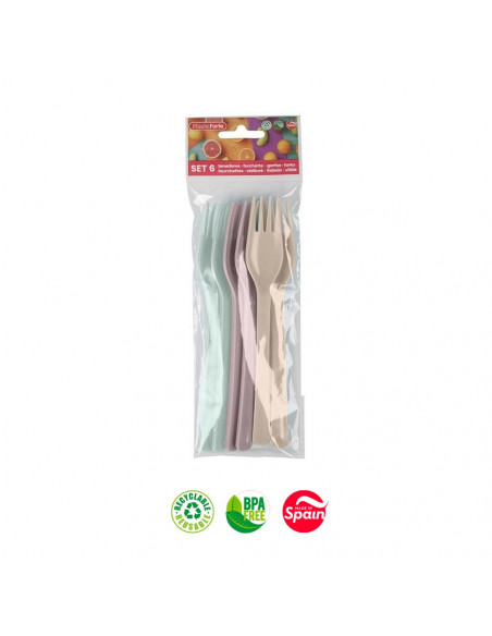 Garfos Plástico 26cm Sortido 6un