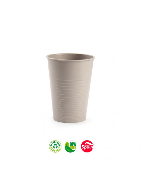 Copos 360ml Plástico Reutilizável Bege 1un