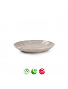 Pratos 16cm Plástico Reutilizável Classic Redondo Bege 1un