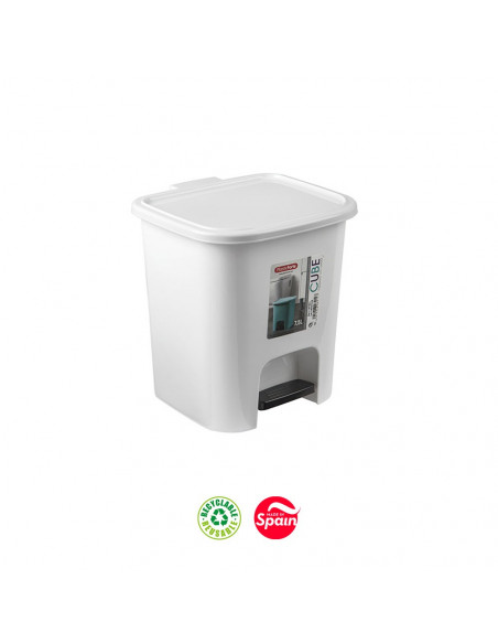 Contentor 07,5L WC c/ Pedal Cube Branco