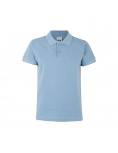 Polo Criança Manga Curta Algodão 210g Azul Claro Tam. 12/14