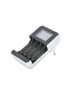 Carregador Pilhas AA e AAA 4 NiMH c/ LCD