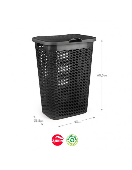 Cesto Roupa 51L Preto