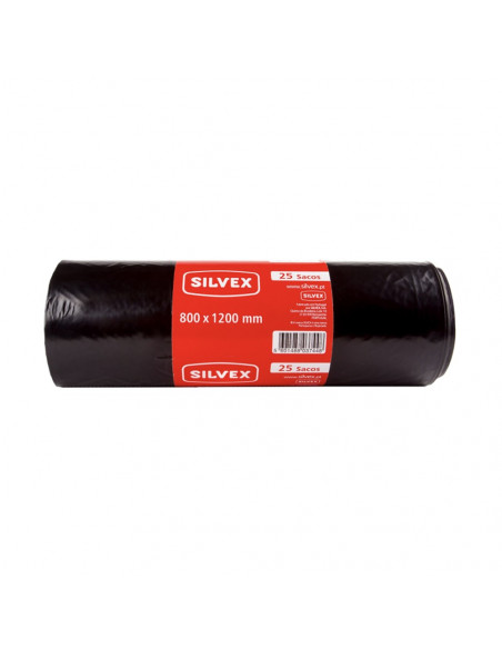 Sacos Lixo 120L 80x120cm 24my Preto 25un