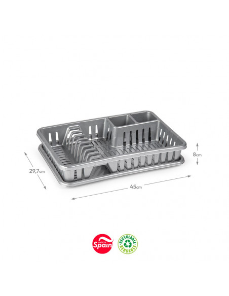 Escorredor Loiça 45x29,7x8cm Venezia Prata