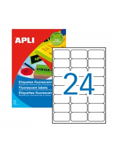 Etiquetas 064x033,9mm 20Fls Vermelho Fluorescente Apli 480un