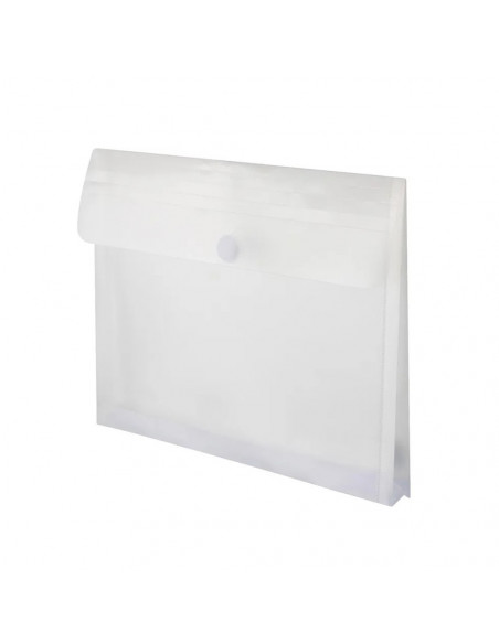 Bolsa Envelope A4 Fecho Velcro Plástico c/Fole Transparente