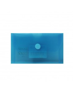 Bolsa Envelope 105x65mm Fecho Velcro Plástico Azul