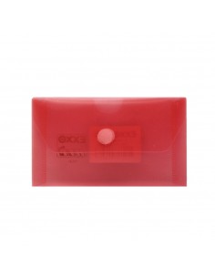 Bolsa Envelope 105x65mm Fecho Velcro Plástico Vermelho