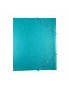 Pasta Plástico c/Elásticos A4 Verde Turquesa