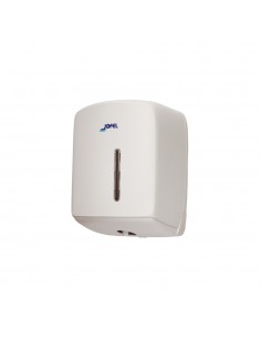 Dispensador Toalhas Rolo Extração Central Branco Mate