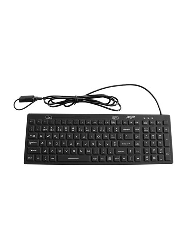 Teclado Silicone Higienizável / Lavável USB-A Preto