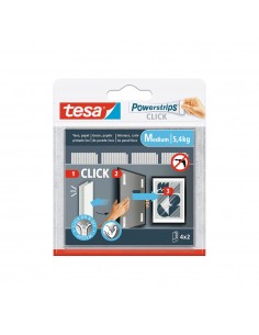 Tiras Fixação 80mmx20mm Tesa Powerstrips Click 5,4Kg 4x2un