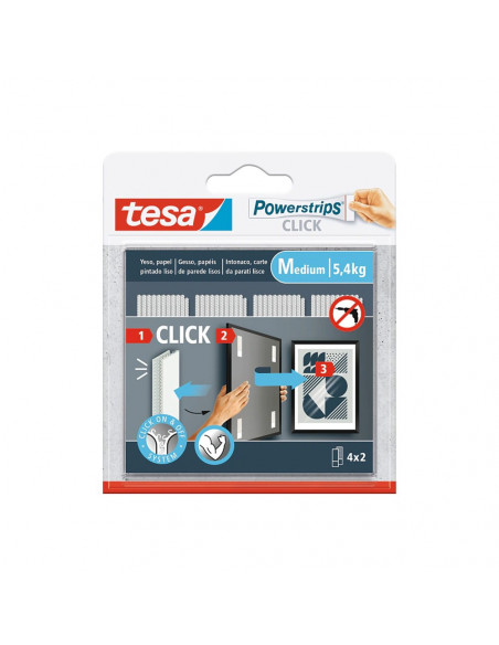 Tiras Fixação 80mmx20mm Tesa Powerstrips Click 5,4Kg 4x2un