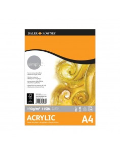 Bloco Papel Acrílico Daler Rowney Simply A4 190g 16Fls