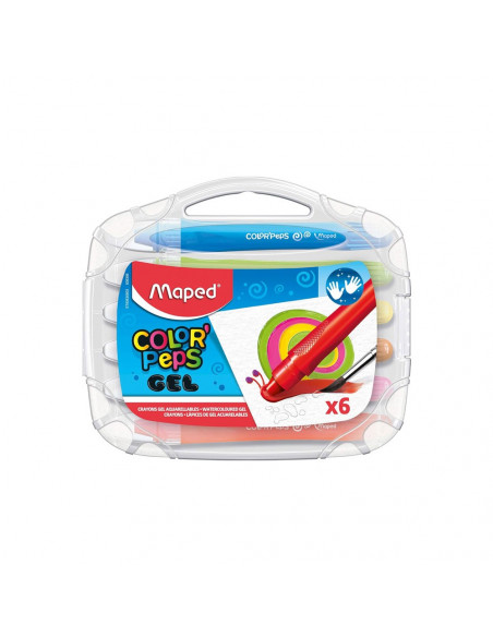Lápis de Cera 06 Cores Maped Color Peps Gel