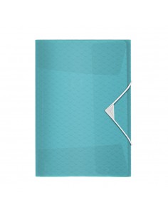 Pasta Plástico c/Elásticos A4 3 Abas Azul