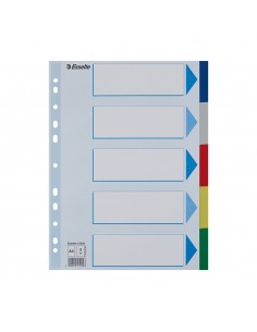 Separadores A4 Polipropileno Cores Sortidas 5 Pestanas