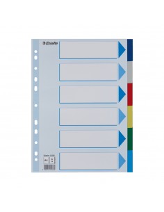 Separadores A4 Polipropileno Cores Sortidas 6 Pestanas