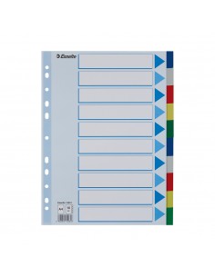 Separadores A4 Polipropileno Cores Sortidas 10 Pestanas