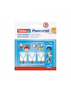 Gancho Adesivo Tesa Powerstrips 1Kg Branco 3un